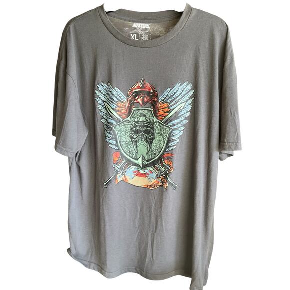 MASTERS OF THE UNIVERSE steel gray thrashed grunge men’s tee sz XL - Picture 1 of 4